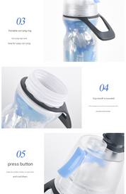 Premium Blue 500ML Insulated Sports Water Bottle with Cooling Mist - Triple-Layer Design Keeps Drinks Cold for Hours - Portable PE Misting Bottle