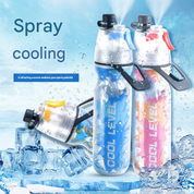 Premium Blue 500ML Insulated Sports Water Bottle with Cooling Mist - Triple-Layer Design Keeps Drinks Cold for Hours - Portable PE Misting Bottle