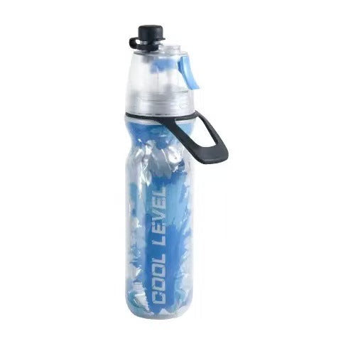 Premium Blue 500ML Insulated Sports Water Bottle with Cooling Mist - Triple-Layer Design Keeps Drinks Cold for Hours - Portable PE Misting Bottle