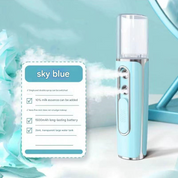 Premium Blue Dual Nozzle Nano Facial Mister - USB Rechargeable Hydrating Spray