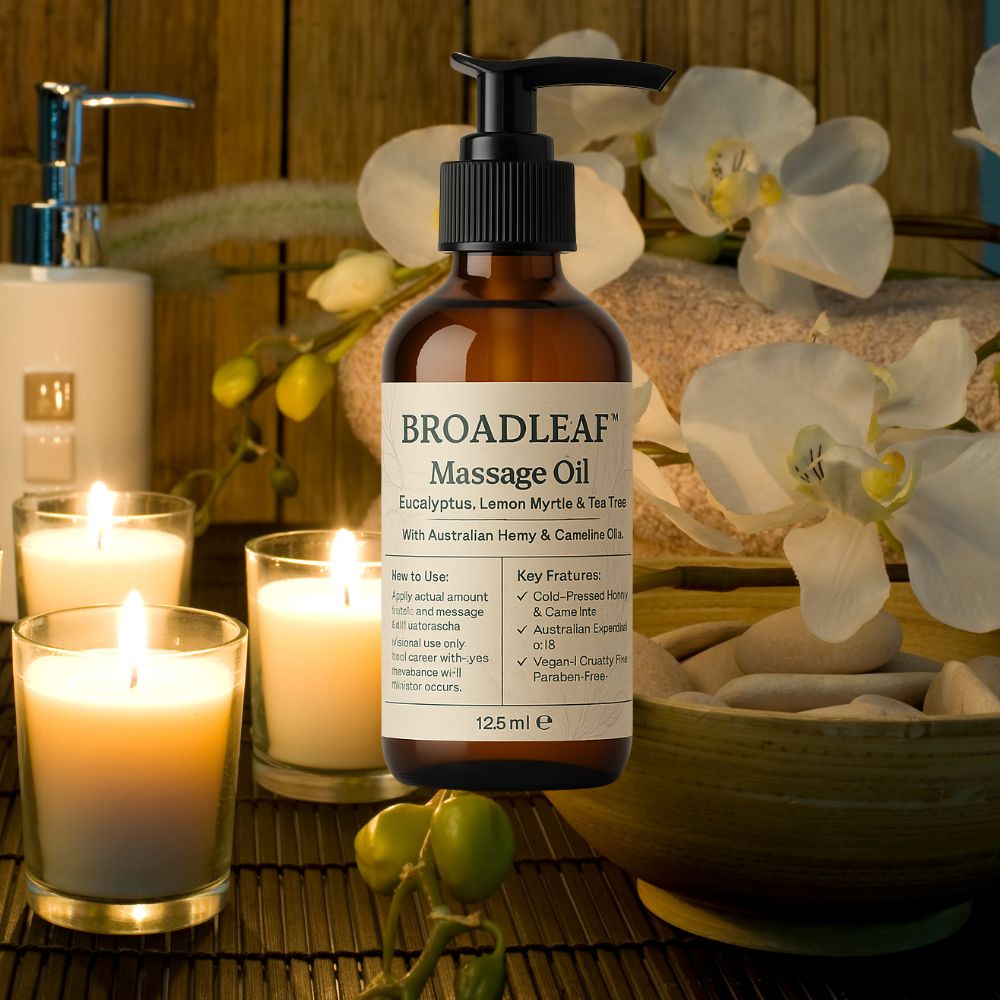Premium Broadleaf Hemp & Camelina Massage Oil with Australian Essentials - Health & Beauty > Massage & Relaxation >