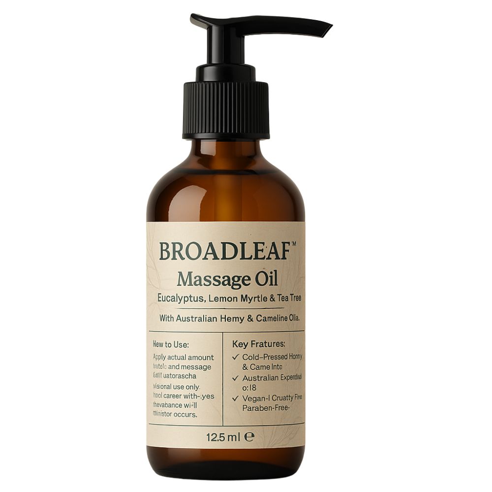 Premium Broadleaf Hemp & Camelina Massage Oil with Australian Essentials - Health & Beauty > Massage & Relaxation >