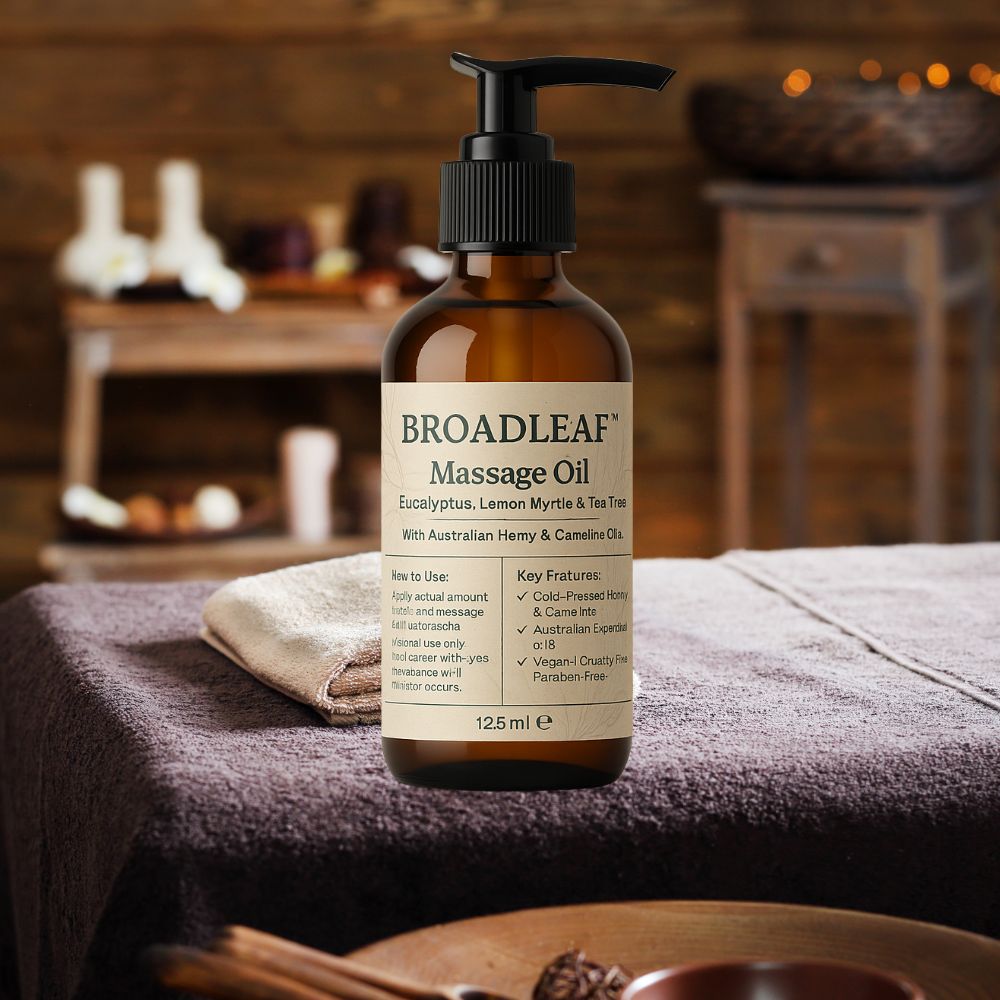 Premium Broadleaf Hemp & Camelina Massage Oil with Australian Essentials - Health & Beauty > Massage & Relaxation >
