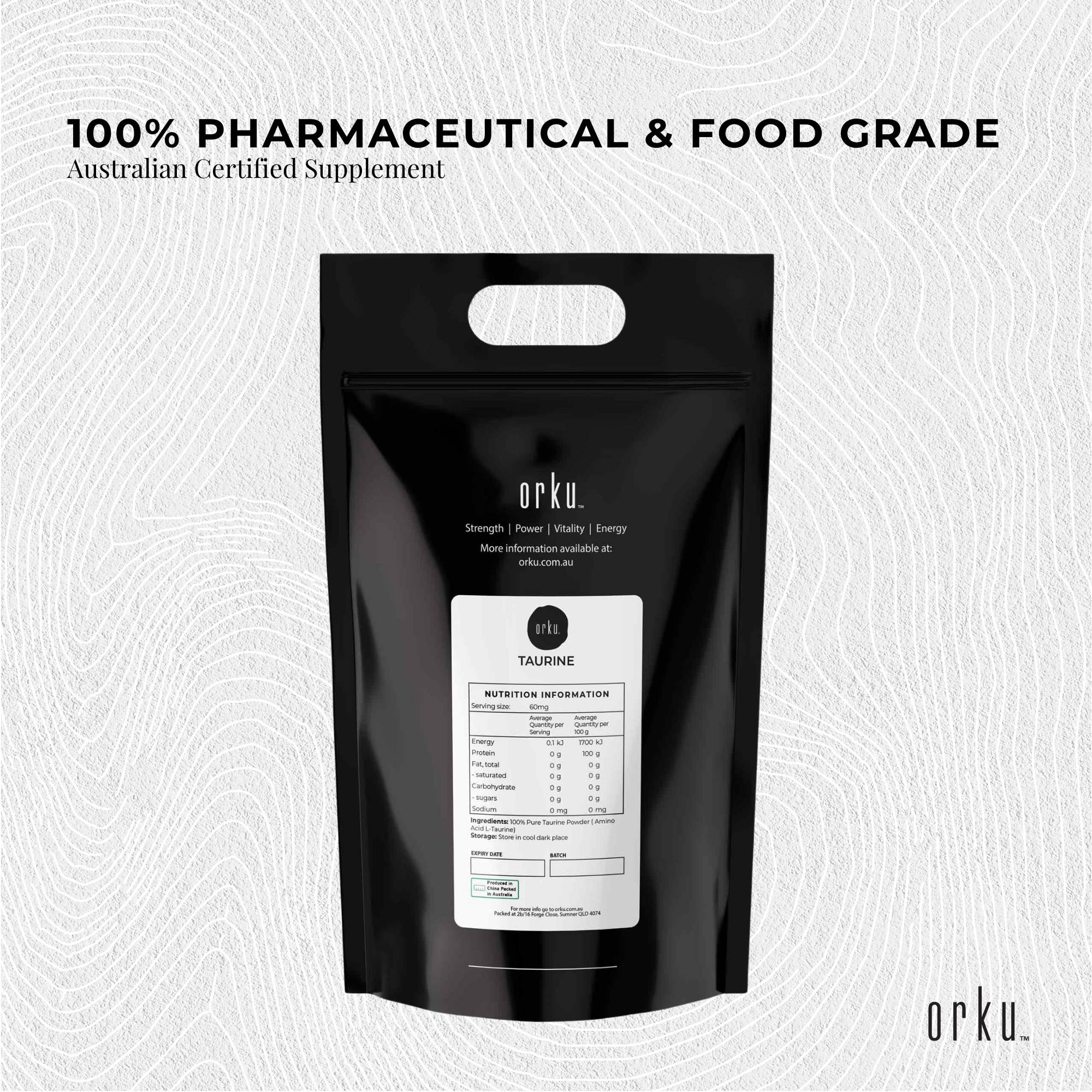 Bulk 20Kg Taurine Powder Pure Amino Acid Food Grade L-Taurine Vitamin Supplement - Health & Beauty > Nutrition &