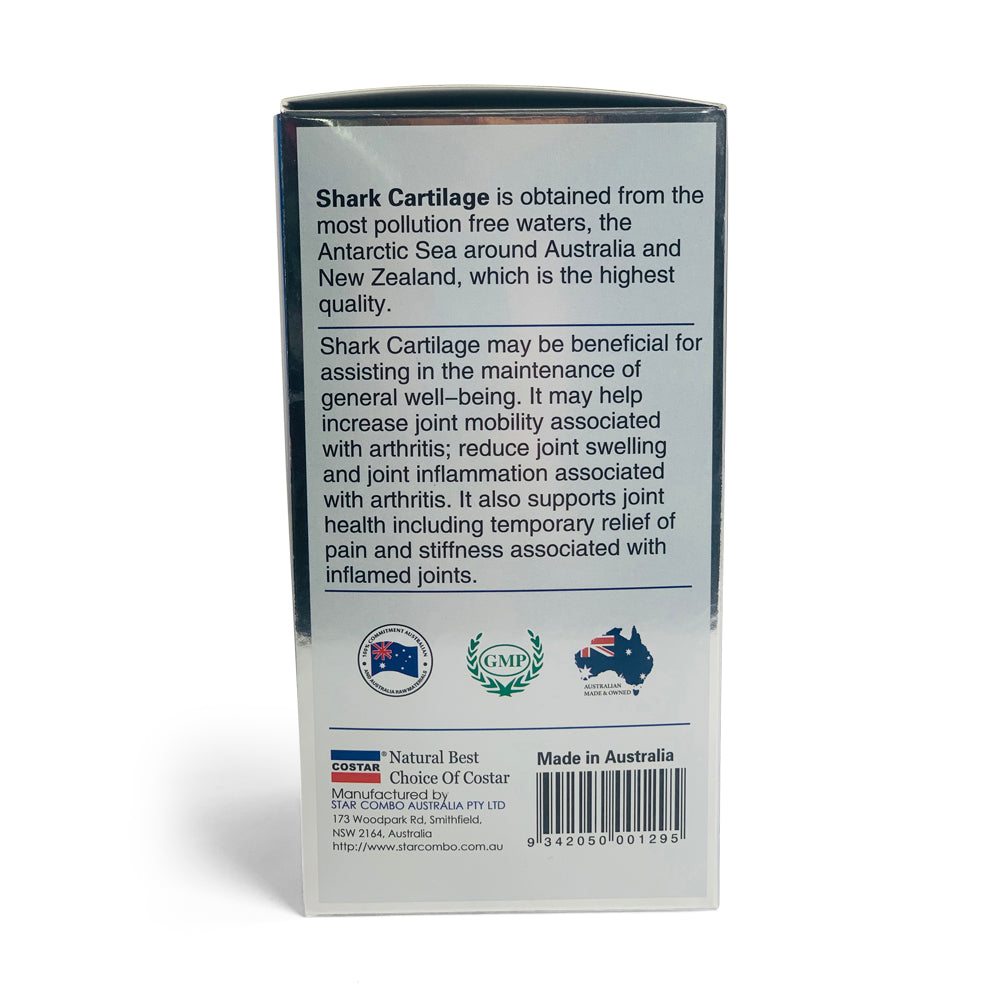 Premium Costar Shark Cartilage 750mg 365 Capsules - Joint Support Supplement