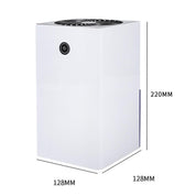 Premium Dehumidifier - has a transparent 1-liter water tank, is quiet in use, and has an automatic shut-off function. It is suitable for indoor spaces such as basements, bathrooms, campers, and wardrobes.