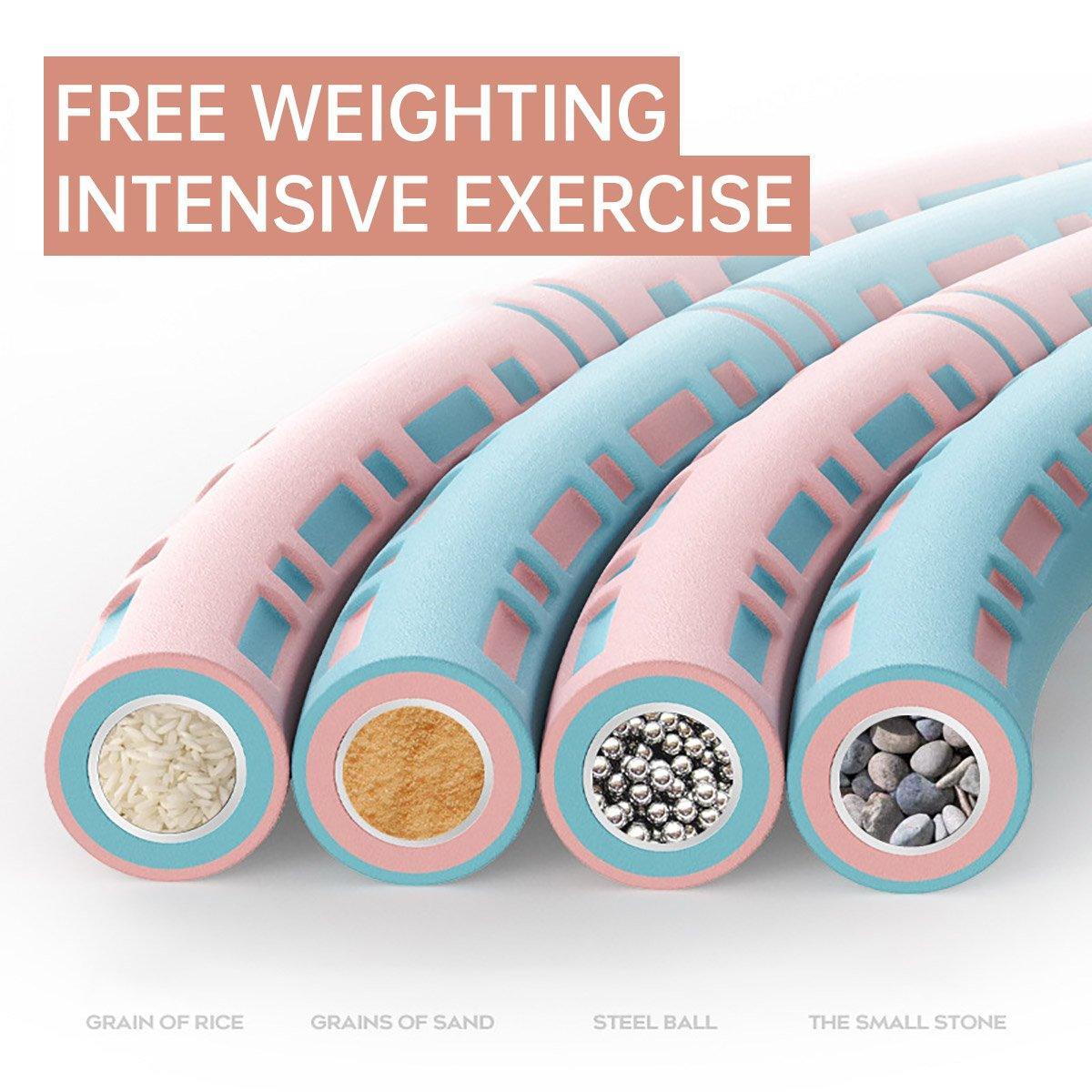 Premium Detachable Weighted Hula Hoop Fitness Equipment for Home Exercise Use - White Purple