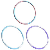Premium Detachable Weighted Hula Hoop Fitness Equipment for Home Exercise Use - White Purple