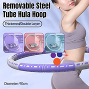 Premium Detachable Weighted Hula Hoop Fitness Equipment for Home Exercise Use - White Purple