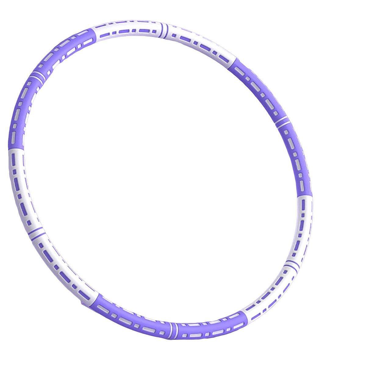 Premium Detachable Weighted Hula Hoop Fitness Equipment for Home Exercise Use - White Purple