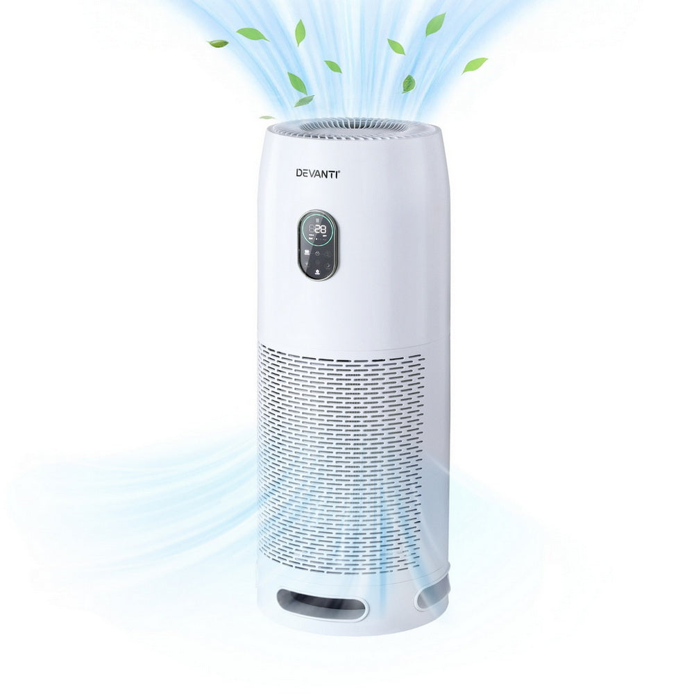 Devanti Air Purifier 4-Layer HEPA Filter White - Appliances > Aroma Diffusers & Humidifiers > Purifiers