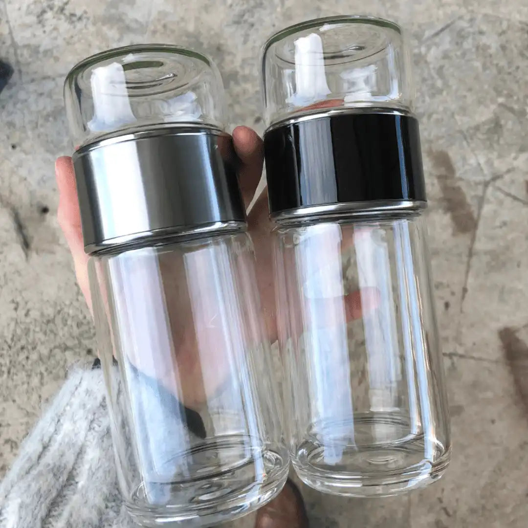 Double Wall Glass Tea Infuser Bottle - Home & Garden > Kitchenware > Drinkware