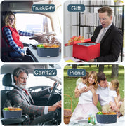 Premium Electric Heated Lunch Box for Men/Women Home 80W Portable Food Warmer with 110V-250V Stainless Steel Leakproof Container for Work Travel Jobsite Camping Christmas White Elephant Gifts