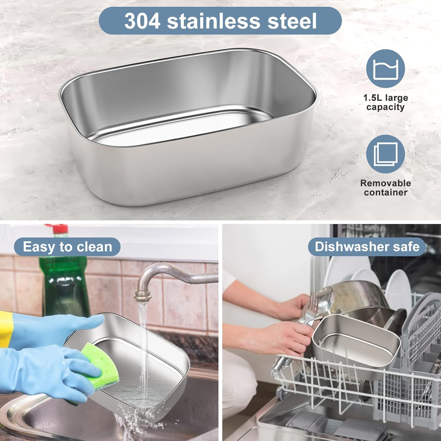 Premium Electric Heated Lunch Box for Men/Women Home 80W Portable Food Warmer with 110V-250V Stainless Steel Leakproof Container for Work Travel Jobsite Camping Christmas White Elephant Gifts