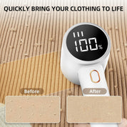Premium Electric Lint Remover - Rechargeable Lint Shaver - With LED Display - 3 Speeds - Sweater Depiller - White