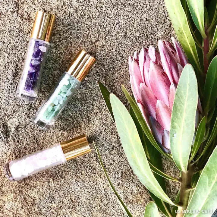 Essential Oil Crystal Gemstone Roller Bottle - Health & Beauty > Massage & Relaxation > Massage Oils
