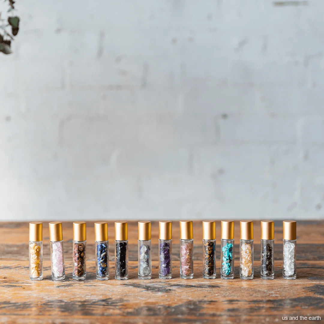 Essential Oil Crystal Gemstone Roller Bottle - Health & Beauty > Massage & Relaxation > Massage Oils