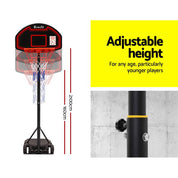 Premium Everfit 2.1M Basketball Hoop Stand System Adjustable Portable Pro Kids Black