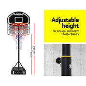 Premium Everfit 2.1M Basketball Hoop Stand System Adjustable Portable Pro Kids Black