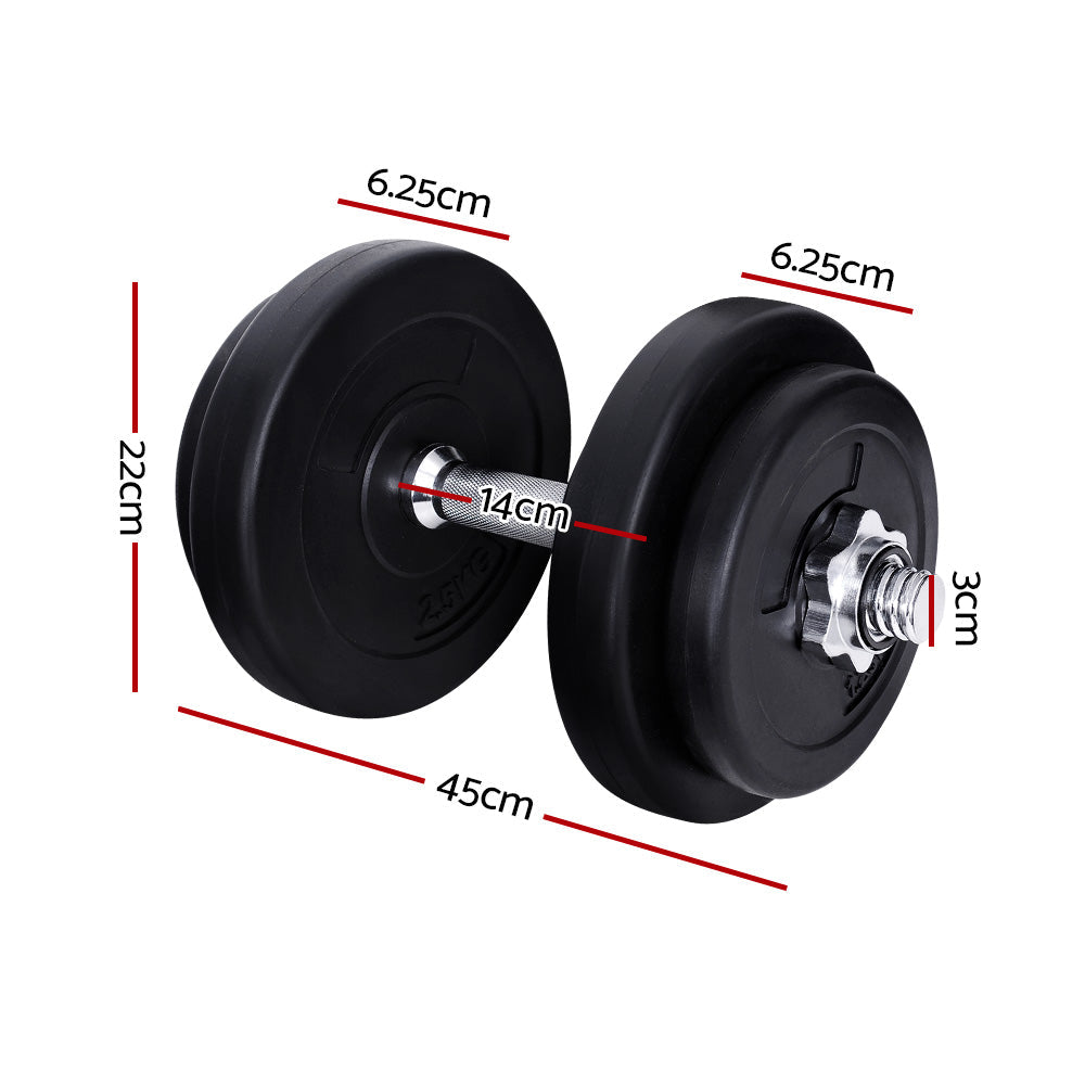 Premium Everfit 20kg Dumbbell Set Weight Plates Dumbbells Lifting Bench