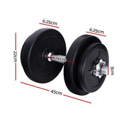 Premium Everfit 20kg Dumbbell Set Weight Plates Dumbbells Lifting Bench