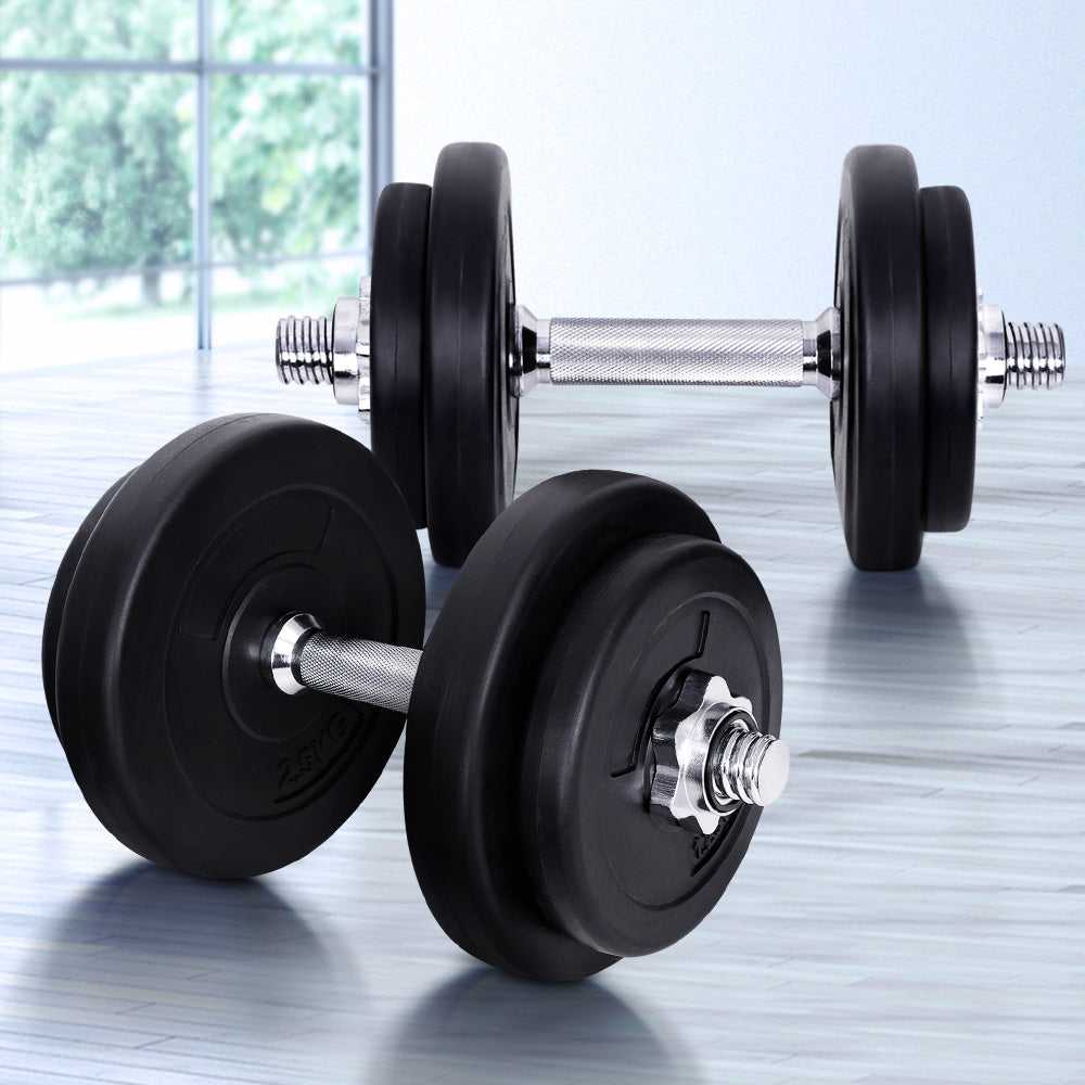 Premium Everfit 20kg Dumbbell Set Weight Plates Dumbbells Lifting Bench
