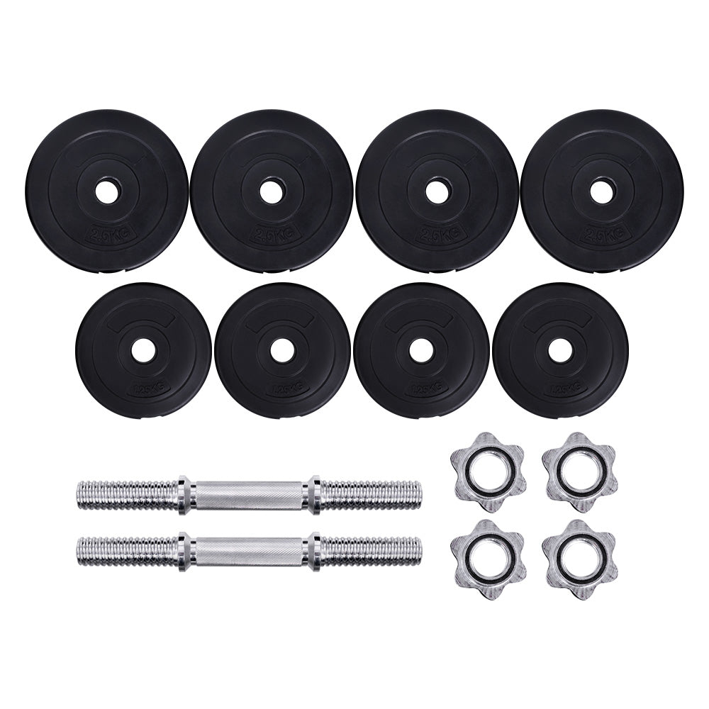 Premium Everfit 20kg Dumbbell Set Weight Plates Dumbbells Lifting Bench