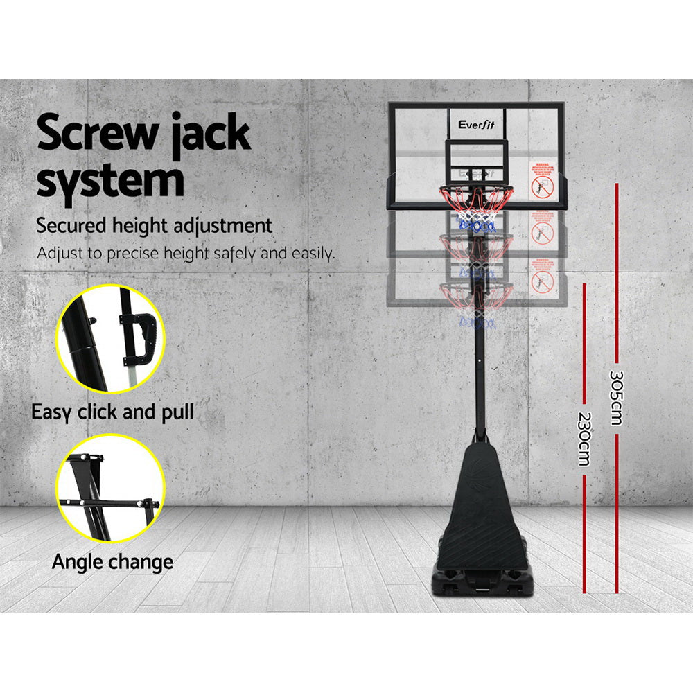 Premium Everfit 3.05M Basketball Hoop Stand System Adjustable Height Portable Black Pro