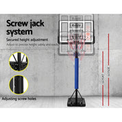 Premium Everfit 3.05M Basketball Hoop Stand System Adjustable Height Portable Pro Blue
