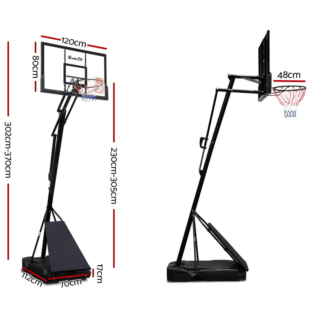 Premium Everfit 3.05M Basketball Hoop Stand System Adjustable Height Portable Black Pro
