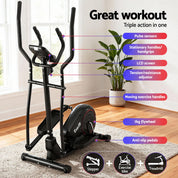 Premium Everfit Exercise Bike Elliptical Cross Trainer Home Gym Fitness Machine LCD