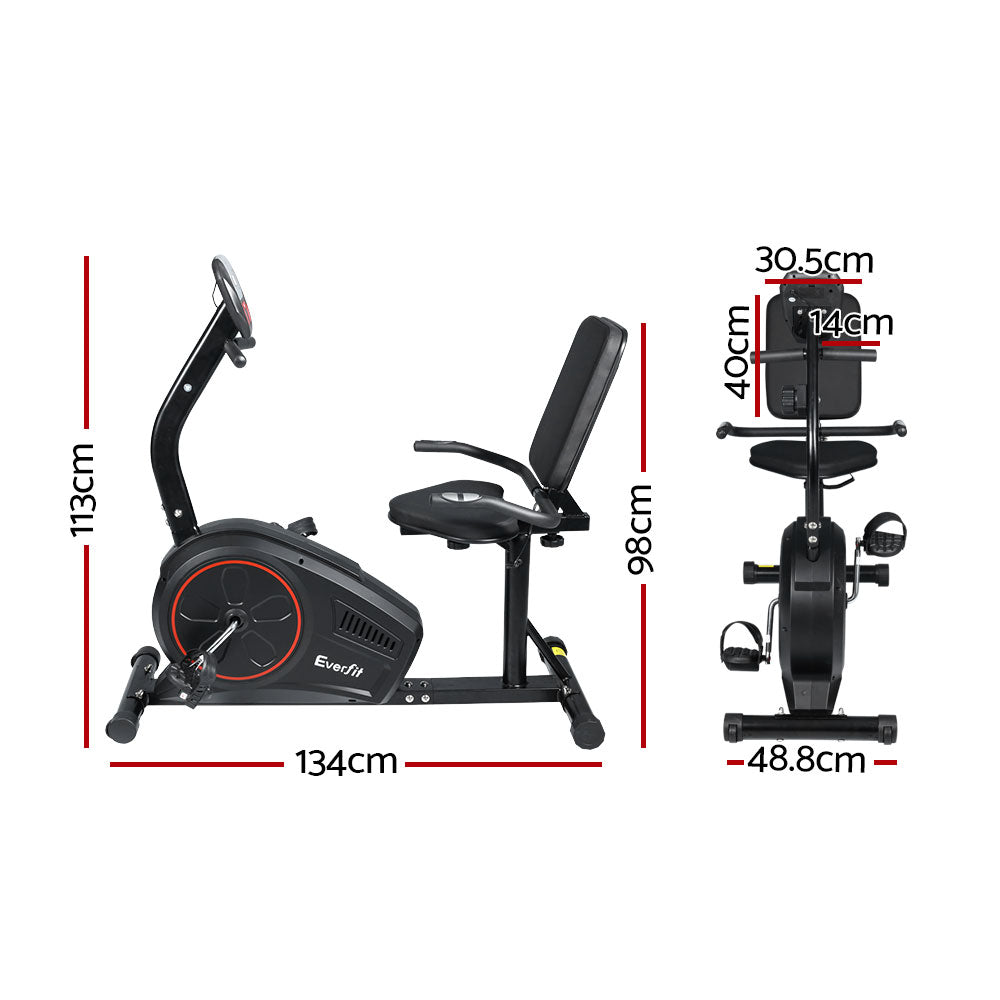 Premium Everfit Exercise Bike Magnetic Recumbent Indoor Cycling Home Gym Cardio 8 Level