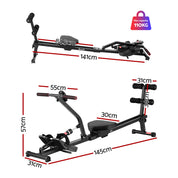 Premium Everfit Hydraulic Rowing Machine Rower 12 Levels Resistance Exercise Fitness Gym Cardio