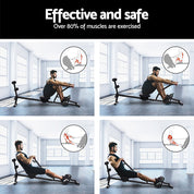 Premium Everfit Hydraulic Rowing Machine Rower 12 Levels Resistance Exercise Fitness Gym Cardio