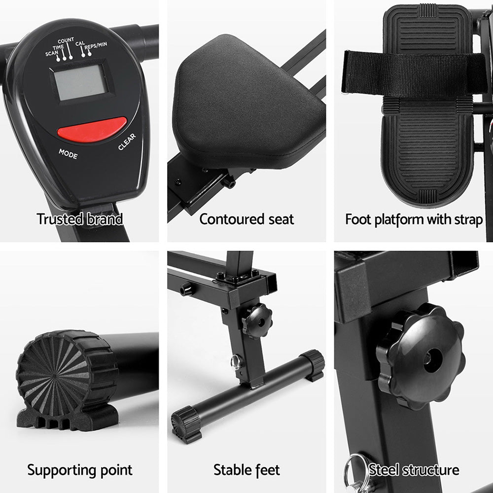 Premium Everfit Hydraulic Rowing Machine Rower 12 Levels Resistance Exercise Fitness Gym Cardio
