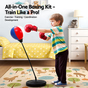 Premium Everfit Kids Punching Bag Stand Set Adjustable 76-112cm with Gloves & Pump