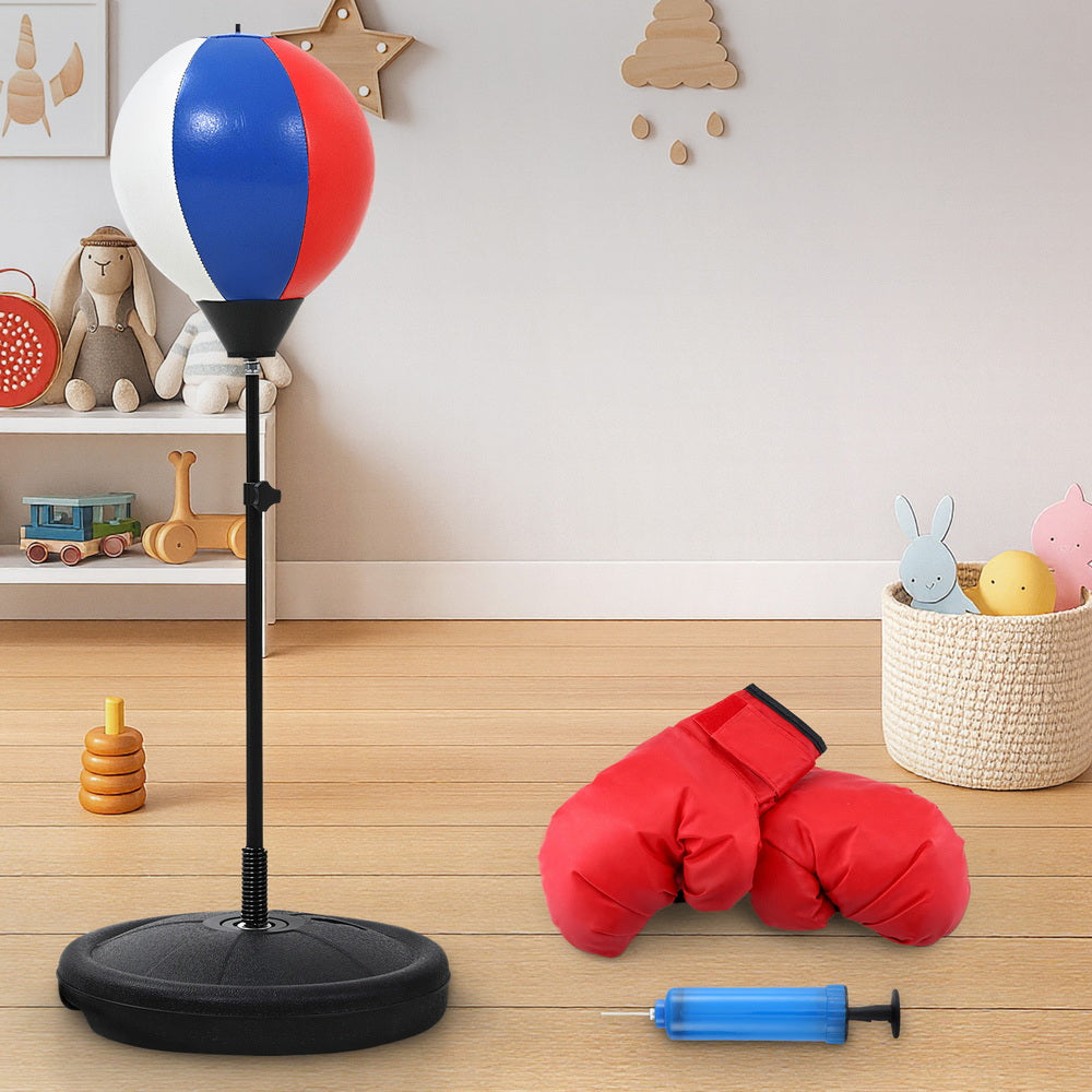 Premium Everfit Kids Punching Bag Stand Set Adjustable 76-112cm with Gloves & Pump