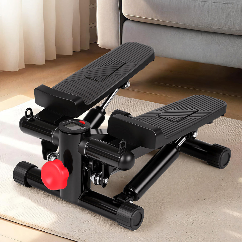 Premium Everfit Mini Stepper with Resistance Rope Aerobic for Exercise Compact Home Workout Black