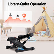 Premium Everfit Mini Stepper with Resistance Rope Aerobic for Exercise Compact Home Workout Black