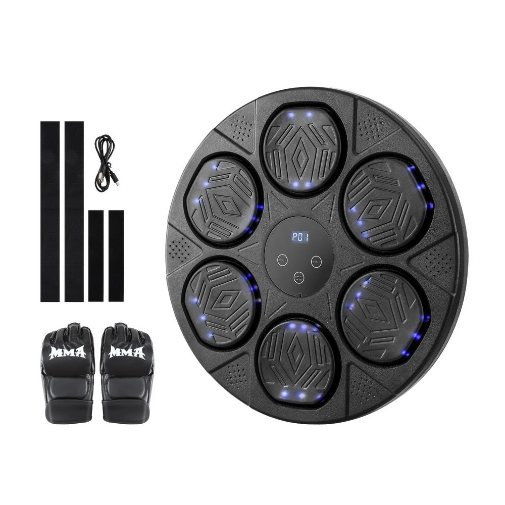 Premium Everfit Music Boxing Machine Bluetooth Wall-Mounted Punch Target with LED Display & Gloves