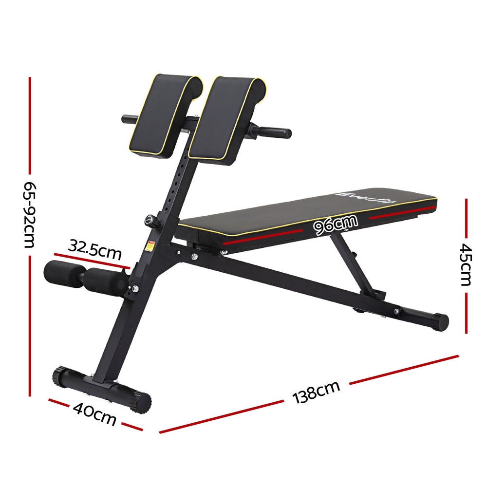 Premium Everfit Roman Chair Adjustable Weight Bench Strength Training Preacher Curls