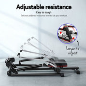 Premium Everfit Rowing Machine 12 Levels Hydraulic Rower Fitness Gym Home Cardio