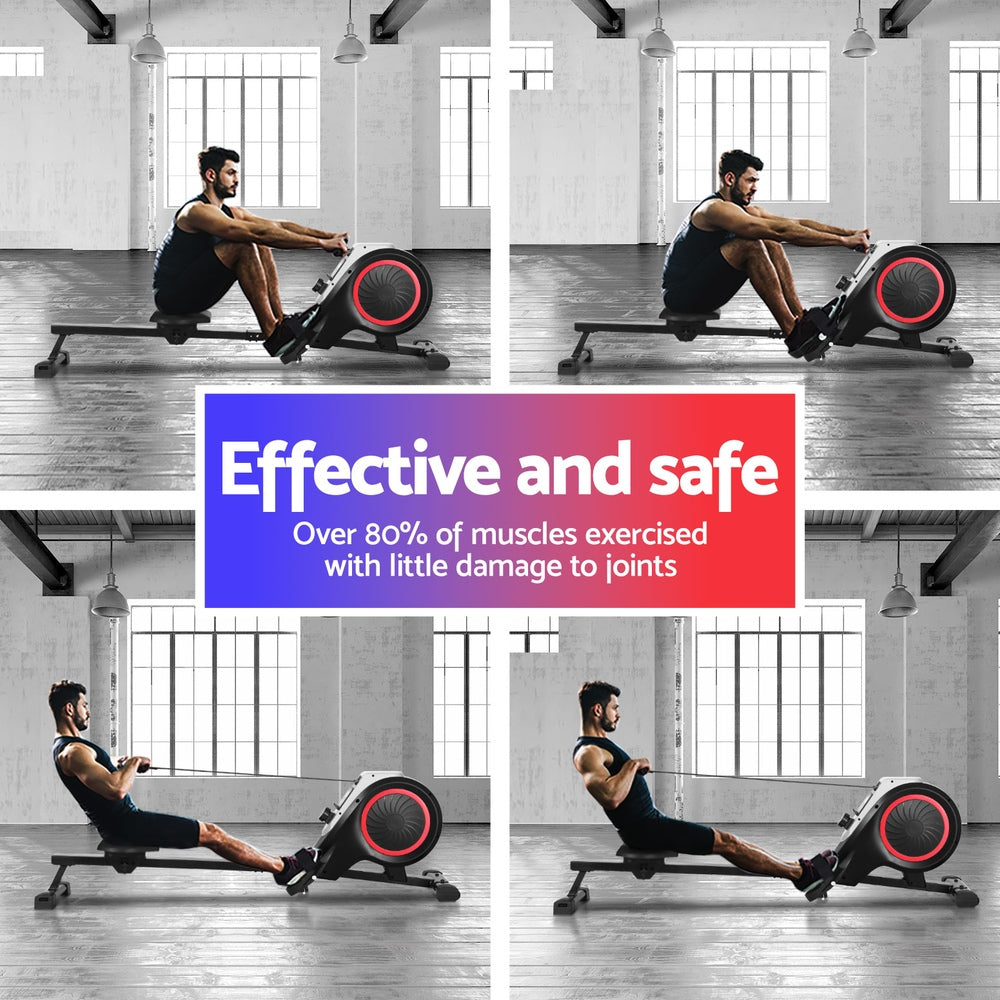 Premium Everfit Rowing Machine 16 Levels Foldable Magnetic Rower Gym Cardio Workout