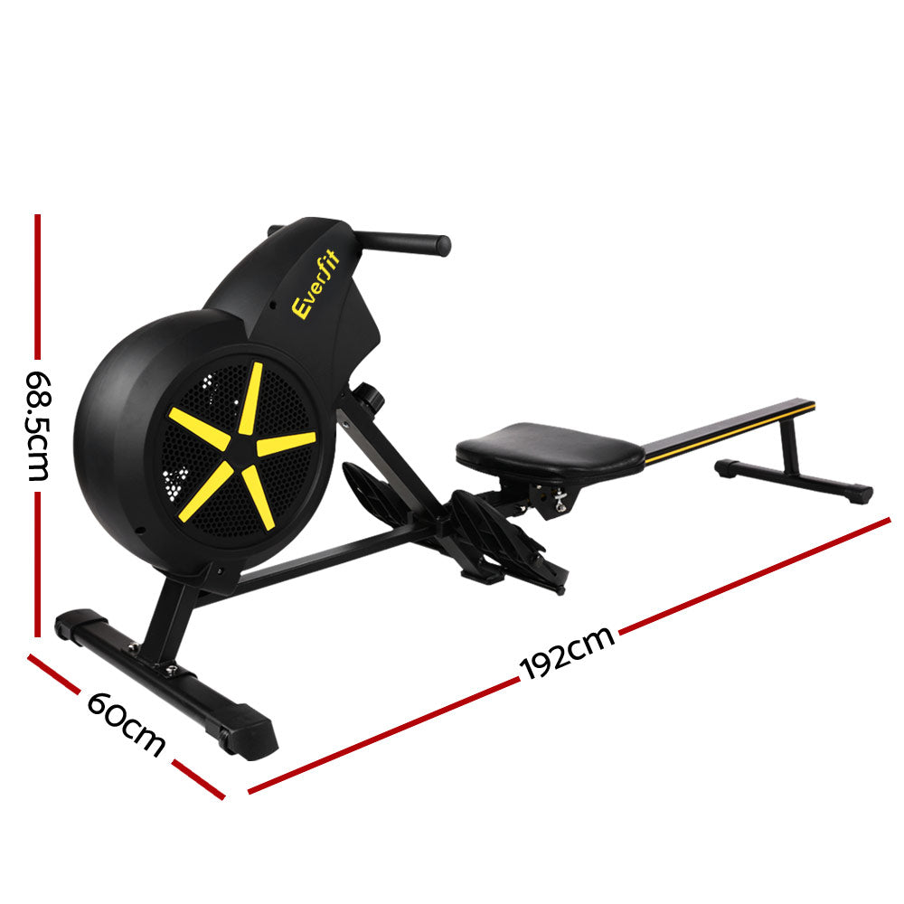 Premium Everfit Rowing Machine Air Rower Exercise Fitness Gym Home Cardio