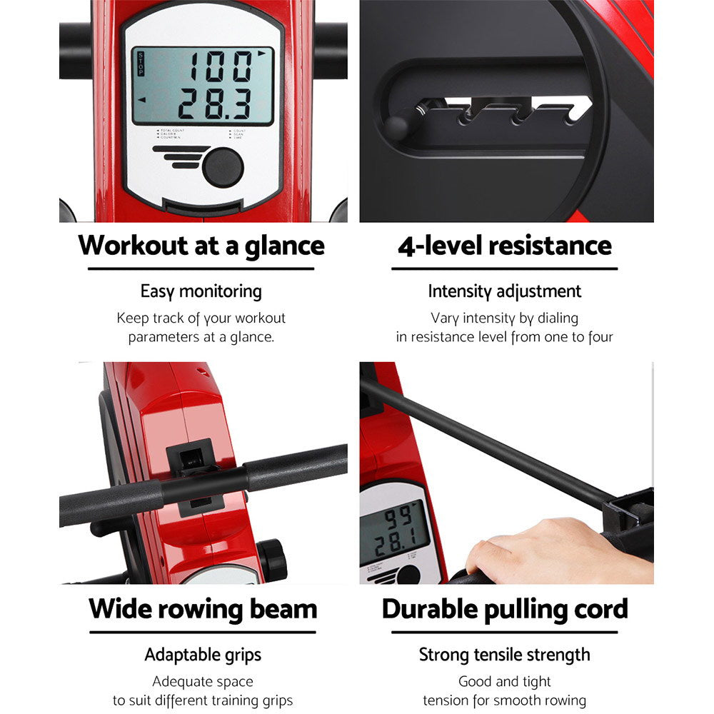 Premium Everfit Rowing Machine Rower Elastic Rope Resistance Fitness Home Cardio