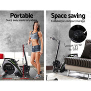Premium Everfit Rowing Machine Rower Elastic Rope Resistance Fitness Home Cardio Silver