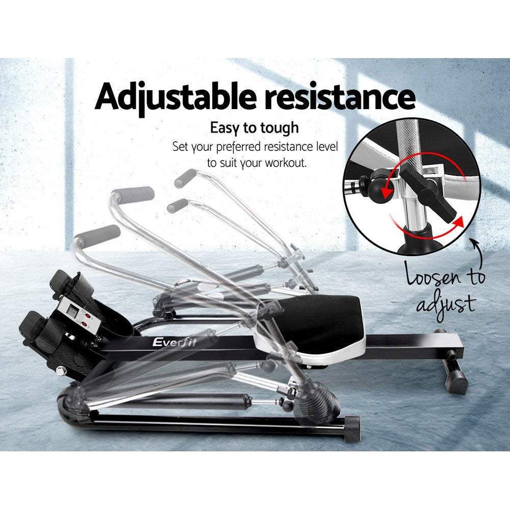 Premium Everfit Rowing Machine Rower Hydraulic Resistance Fitness Gym Home Cardio