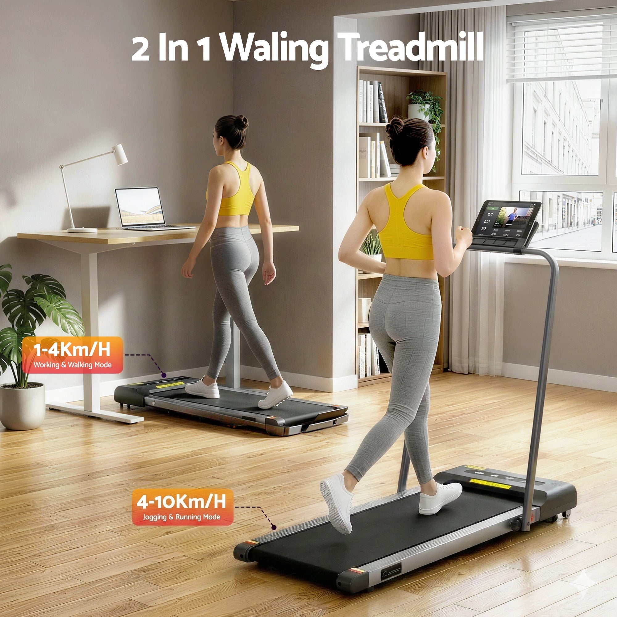 Premium Everfit Treadmill Electric Walking Pad Under Desk Home Gym Fitness 380mm Grey
