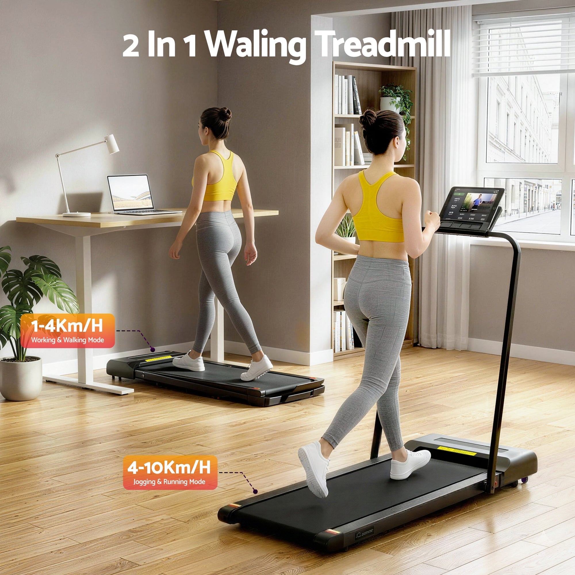 Premium Everfit Treadmill Electric Walking Pad Under Desk Home Gym Fitness 380mm Black