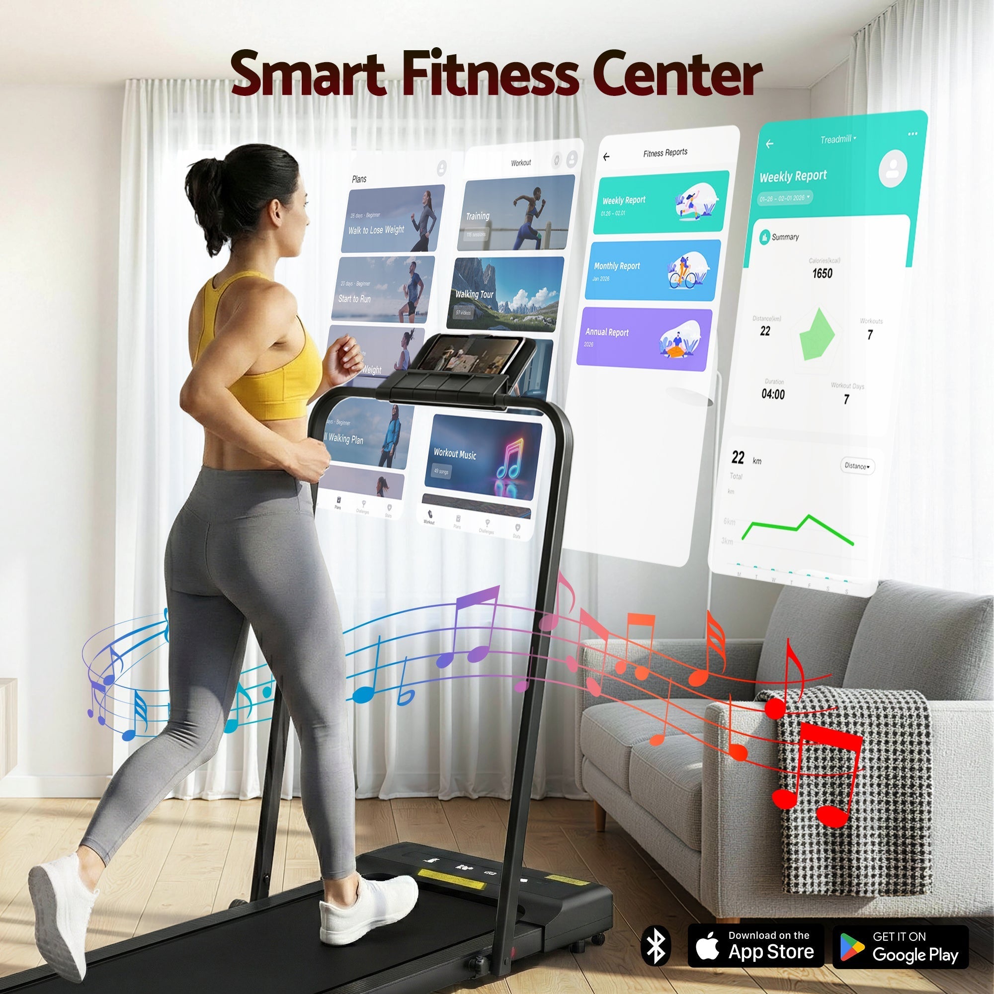 Premium Everfit Treadmill Electric Walking Pad Under Desk Home Gym Fitness 380mm Black